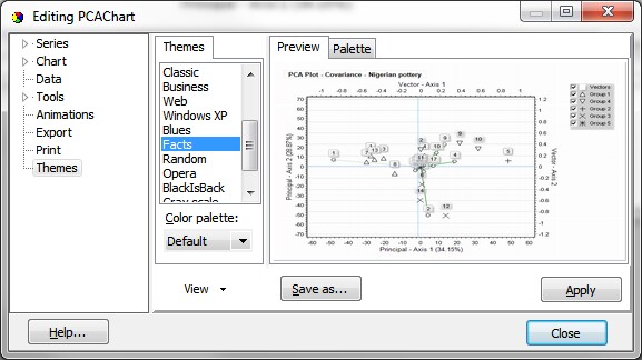 Themes dialog